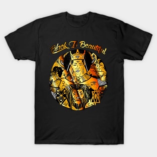 Gold and Black King Wise King Black Is Beautiful T-Shirt